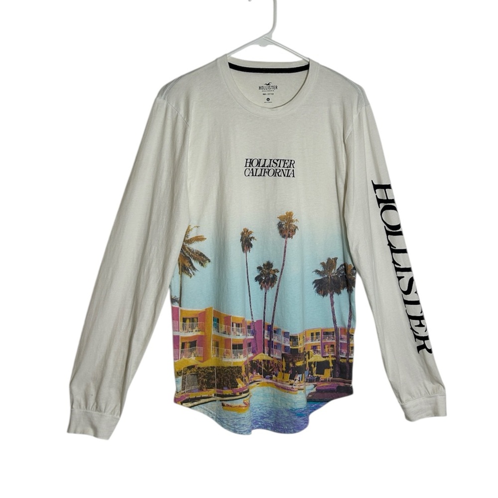 Hollister Y2K California Double-Sided Graphic Resort Palm Tree Tee Shirt Size M